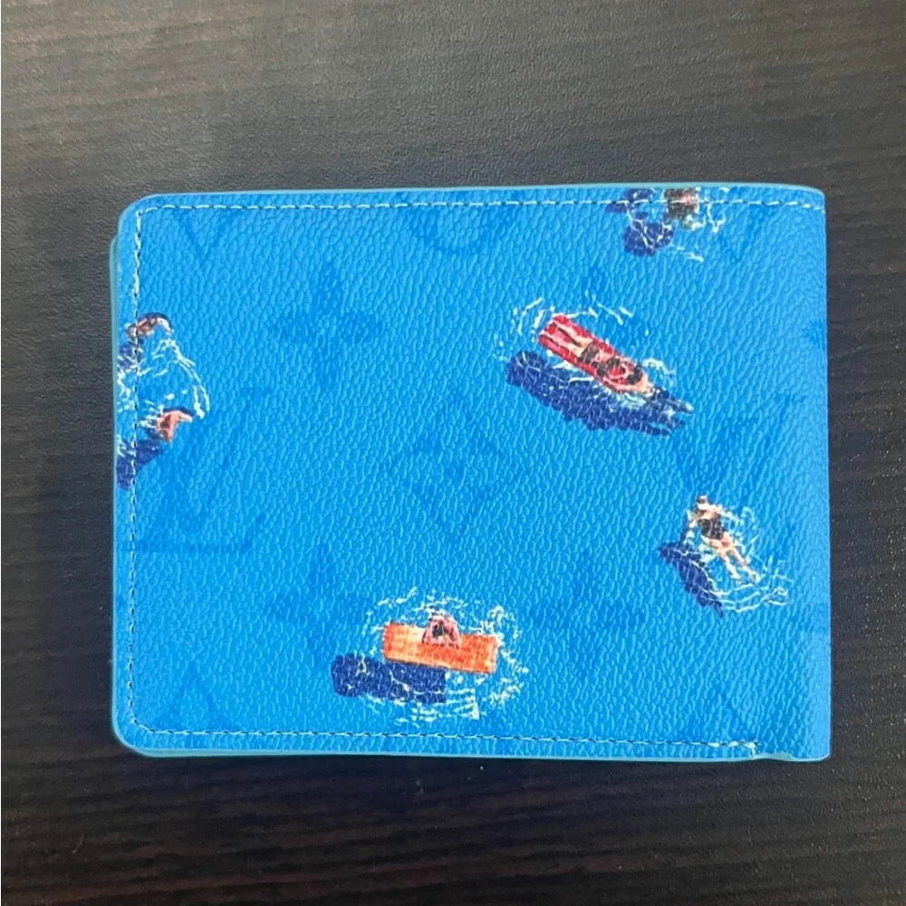LV Seasonal Blue Swimming Bifold Wallet - Picture 2 of 3